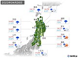 2023年04月26日の東北地方の実況天気