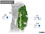 2023年04月26日の岩手県の実況天気