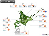 2023年04月27日の北海道地方の実況天気