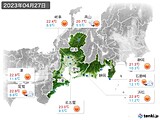 2023年04月27日の東海地方の実況天気