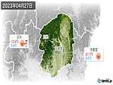 2023年04月27日の栃木県の実況天気