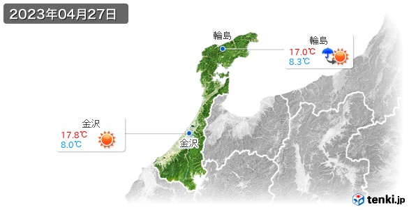 石川県(2023年04月27日の天気