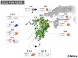 2023年04月28日の九州地方の実況天気