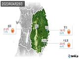 2023年04月28日の岩手県の実況天気