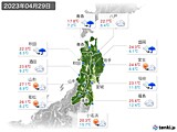 2023年04月29日の東北地方の実況天気