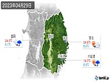 2023年04月29日の岩手県の実況天気