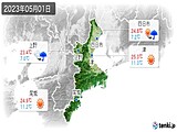 2023年05月01日の三重県の実況天気
