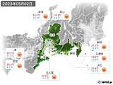 2023年05月02日の東海地方の実況天気
