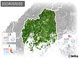 2023年05月03日の広島県の実況天気