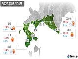 2023年05月03日の道南の実況天気