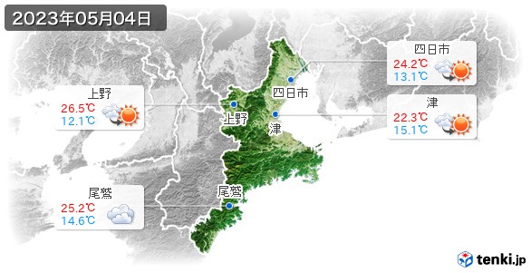 三重県(2023年05月04日の天気