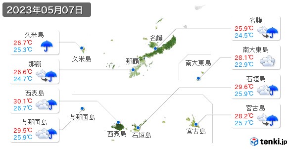 沖縄県(2023年05月07日の天気