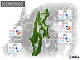 2023年05月08日の長野県の実況天気