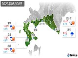 2023年05月08日の道南の実況天気