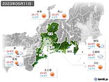 2023年05月11日の東海地方の実況天気