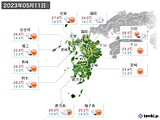 2023年05月11日の九州地方の実況天気