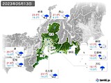 2023年05月13日の東海地方の実況天気