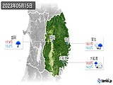 2023年05月15日の岩手県の実況天気