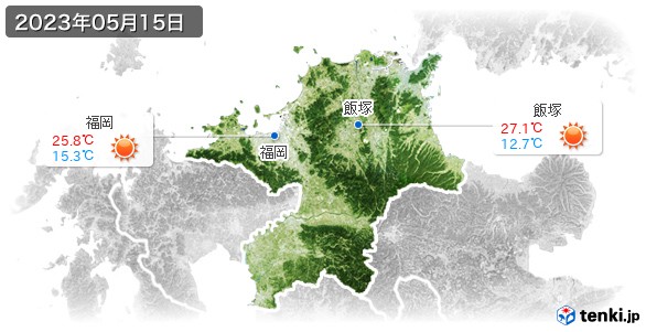 福岡県(2023年05月15日の天気