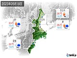 2023年05月18日の三重県の実況天気