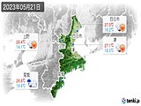 2023年05月21日の三重県の実況天気