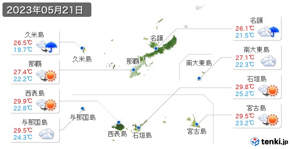 沖縄県(2023年05月21日の天気