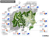 2023年05月22日の関東・甲信地方の実況天気