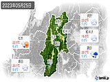 2023年05月25日の長野県の実況天気