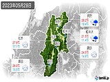 2023年05月28日の長野県の実況天気