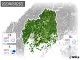 2023年05月28日の広島県の実況天気