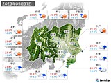 2023年05月31日の関東・甲信地方の実況天気