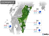 2023年06月01日の宮崎県の実況天気