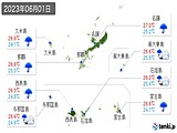 2023年06月01日の沖縄県の実況天気