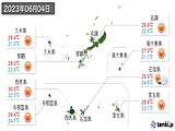 2023年06月04日の沖縄県の実況天気
