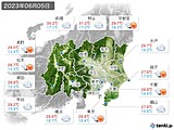 2023年06月05日の関東・甲信地方の実況天気
