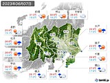 2023年06月07日の関東・甲信地方の実況天気