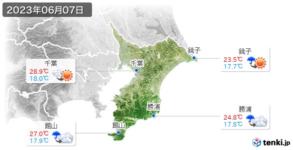 千葉県(2023年06月07日の天気