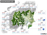 2023年06月10日の関東・甲信地方の実況天気