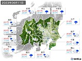 2023年06月11日の関東・甲信地方の実況天気