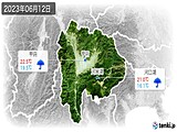 2023年06月12日の山梨県の実況天気