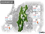 2023年06月13日の長野県の実況天気