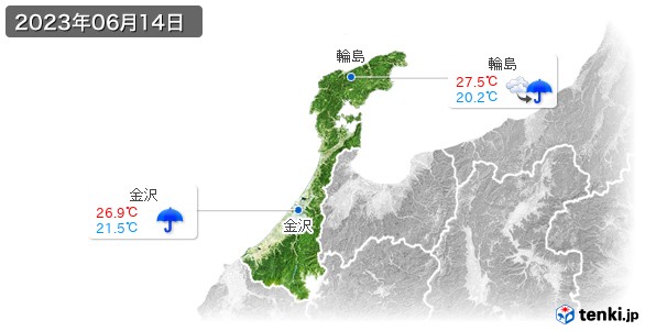 石川県(2023年06月14日の天気