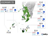 2023年06月17日の鹿児島県の実況天気