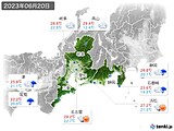 2023年06月20日の東海地方の実況天気