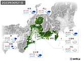 2023年06月21日の東海地方の実況天気
