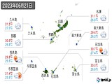2023年06月21日の沖縄県の実況天気