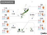 2023年06月25日の沖縄県の実況天気