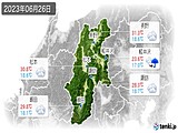 2023年06月26日の長野県の実況天気