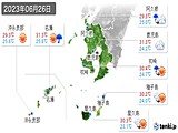 2023年06月26日の鹿児島県の実況天気