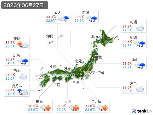(2023年06月27日の天気